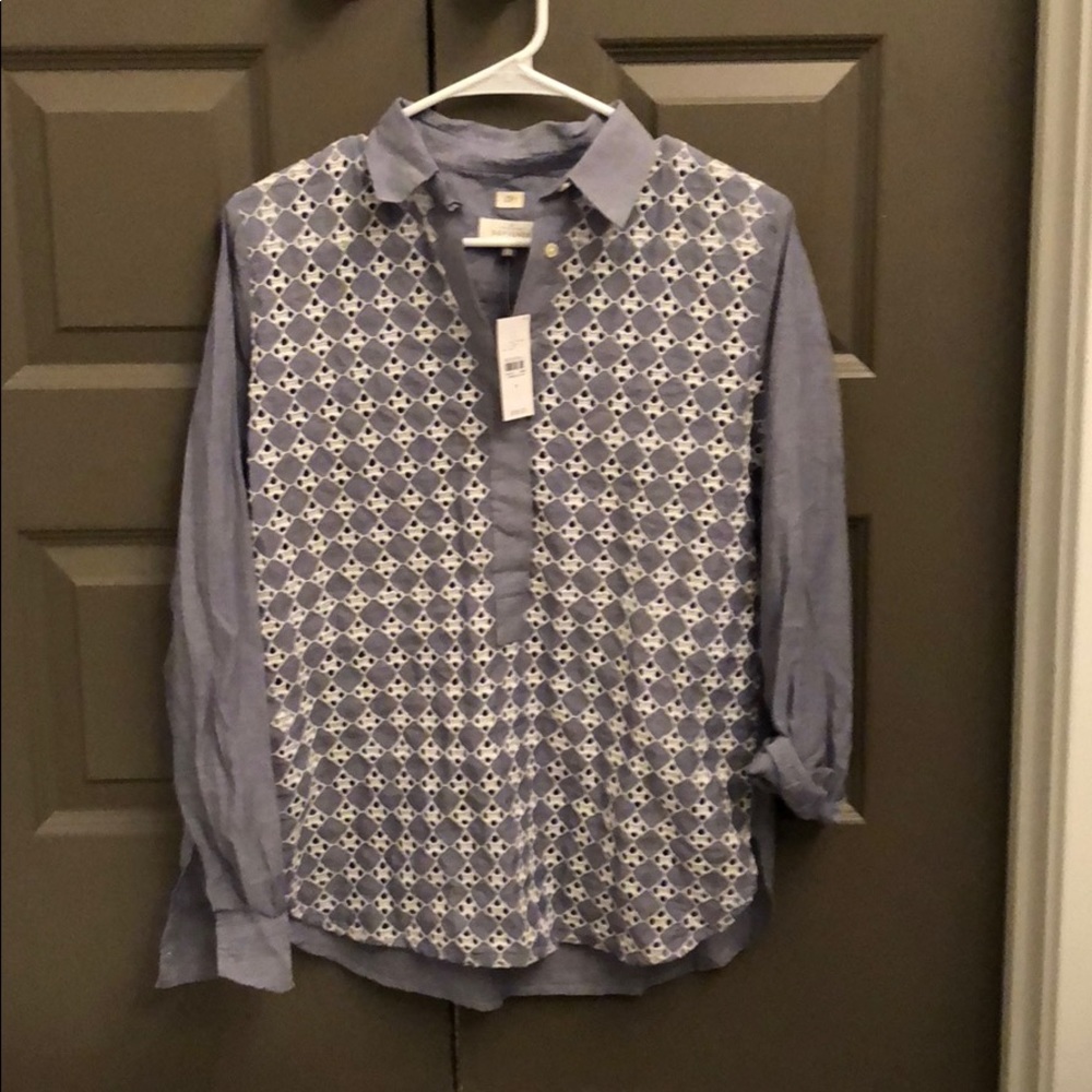 LOFT Eyelet Pattern Top